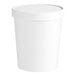 A white paper double-wall frozen yogurt or food cup with a matching paper lid.