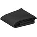 A folded black cloth on a white background.