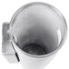 A close-up of a stainless steel Aarco wall mounted cigarette and ash receptacle.