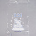 A clear plastic ice bag with a polar bear graphic.