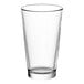 A clear, 16 oz. rim-tempered pint glass suitable for mixing or serving beverages.