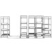 A white Cambro Camshelving Premium mobile shelving unit with 4 solid shelves.