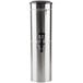 A silver stainless steel Grindmaster iced tea dispenser with a black valve.