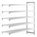 A white rectangular Camshelving® Premium add on unit with vented shelves.