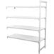 A white Camshelving® Premium add on unit with 4 shelves.