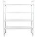 A white metal Cambro Camshelving Premium 4-shelf unit.