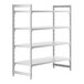 A white metal Camshelving® Premium stationary unit with four shelves.