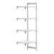 A white Cambro Camshelving® Premium add on unit with four shelves.