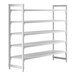 A white metal Camshelving® Premium shelving unit with four vented shelves.