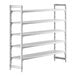A white metal Cambro Camshelving Premium unit with 5 vented shelves.