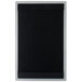 A white rectangular Menu Solutions Alumitique aluminum menu board with black lines.