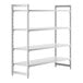 A white metal Camshelving® Premium stationary unit with four shelves.
