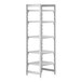 A white Camshelving unit with 5 vented shelves.