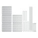 A white Cambro Camshelving unit with 5 white vented shelves.