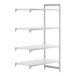 A white shelf with four white shelves.