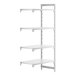 A white shelf with shelves.
