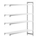 A white rectangular Camshelving® add on unit with four shelves.