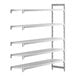 A white rectangular Camshelving® Premium add on unit with four vented shelves.