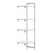 A white Cambro Camshelving® Premium add on unit with four shelves.