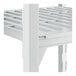 A white Cambro Camshelving® Premium shelving unit with vented shelves.