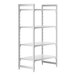 A white Camshelving® Premium stationary unit with four shelves.