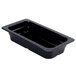 A black GET melamine food pan in a table display.