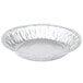 A round silver D&W Fine Pack foil pie pan.