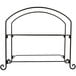 An American Metalcraft black metal rectangular display stand with two curved shelves.