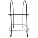 An American Metalcraft black iron rectangular display stand with two shelves.