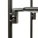 An American Metalcraft Ironworks two-tier rectangular display stand with a black metal bar.