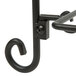 An American Metalcraft black metal two-tier display stand with a spiral design.