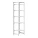 A white Cambro Camshelving Premium stationary starter unit with 5 shelves.