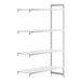 A white shelf with four shelves.
