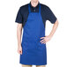 Choice Royal Blue Full Length Bib Apron with Pockets - 34 inch x 32 inchW