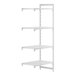 A white Cambro Camshelving Premium add on unit with shelves.