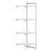 A white Cambro camshelving add on unit with 4 shelves.