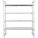 A white metal Cambro Premium shelving unit with four vented shelves.