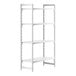 A white Cambro Camshelving Premium stationary unit with four shelves.
