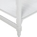 A white metal Cambro Camshelving® Premium add-on unit with 3 white vented shelves and 1 white solid shelf.