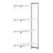 A white rectangular Cambro Camshelving Premium add on unit with four shelves.