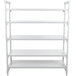 A white Cambro Camshelving Premium stationary unit with 5 shelves.