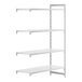A white rectangular shelf with four shelves.