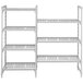 A white plastic shelf with four shelves.