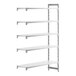 A white rectangular Cambro Camshelving® Premium Add On Unit with shelves.