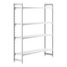 A white Cambro Camshelving Premium stationary starter unit with four shelves.
