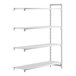A white Camshelving Premium 4 shelf unit.