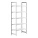 A white Camshelving® Premium stationary starter unit with four shelves.