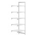 A white Cambro Camshelving® Premium add on unit with shelves.