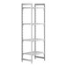 A white Cambro shelving unit with 4 vented shelves.