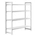 A white Camshelving Premium stationary unit with 3 vented shelves and 1 solid shelf.